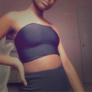 Black Strapless top &Biker shorts